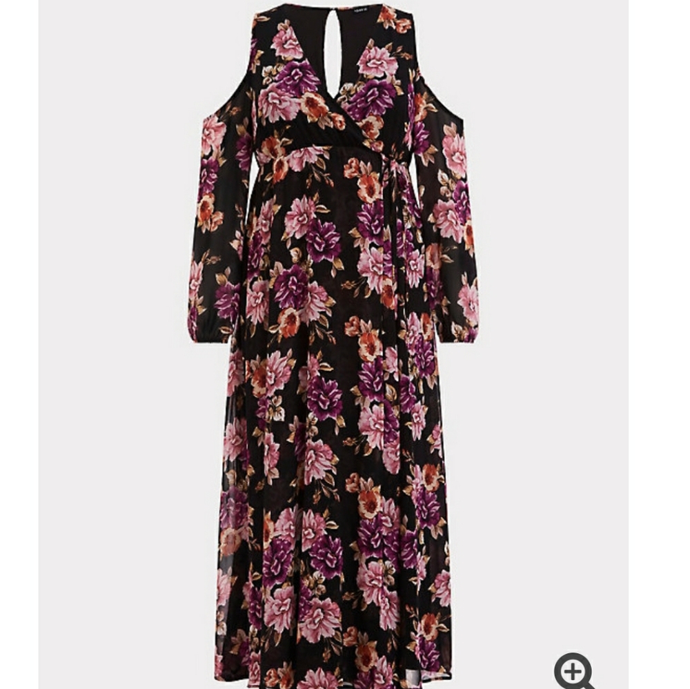 Torrid cold shoulder chiffon dress